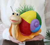 Colorful Resin Snail Planter, 5.31" with Drainage Hole - Perfect for Indoor & Outdoor Decor, Ideal Valentine's Day Gift